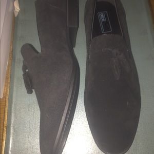 Men Black Suede Loafers